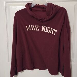 Modern Lux Wine Night Burgundy Hoodie Top